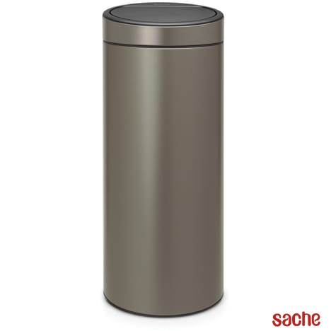 MSV Poubelle Touch Cuisine 30L INOX - Couvercle Amortisseur Et Seau Amovible