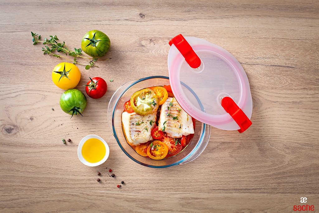 Plat à four en verre avec couvercLe adapté congéLateur COOK