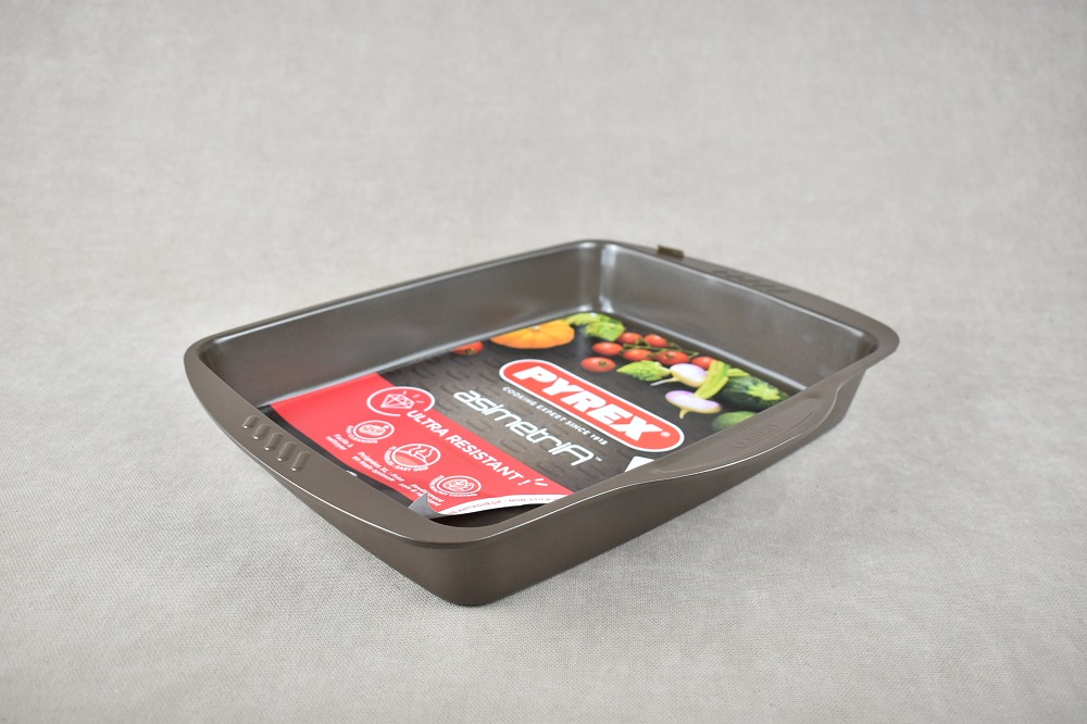 Pyrex Asimetria - Plat à Four Rectangulaire Anti-Adhésif 35x27 Cm Avec 3 Poignées - Idéal Pour 6 à 8 Personnes