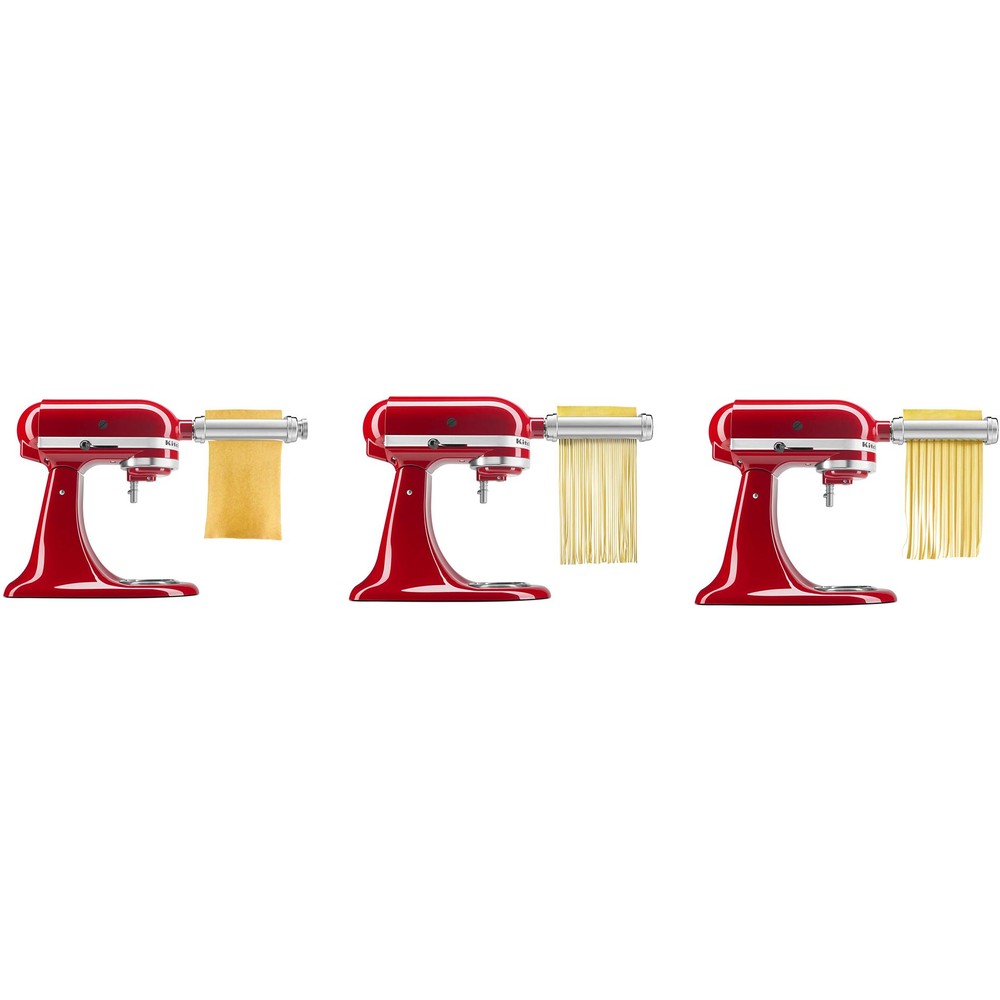 Kit Machine à Pâtes 3 En 1 Pour KitchenAid – Rouleau + Coupe Fettuccine + Spaghetti, Acier Inoxydable, Accessoire Compatible