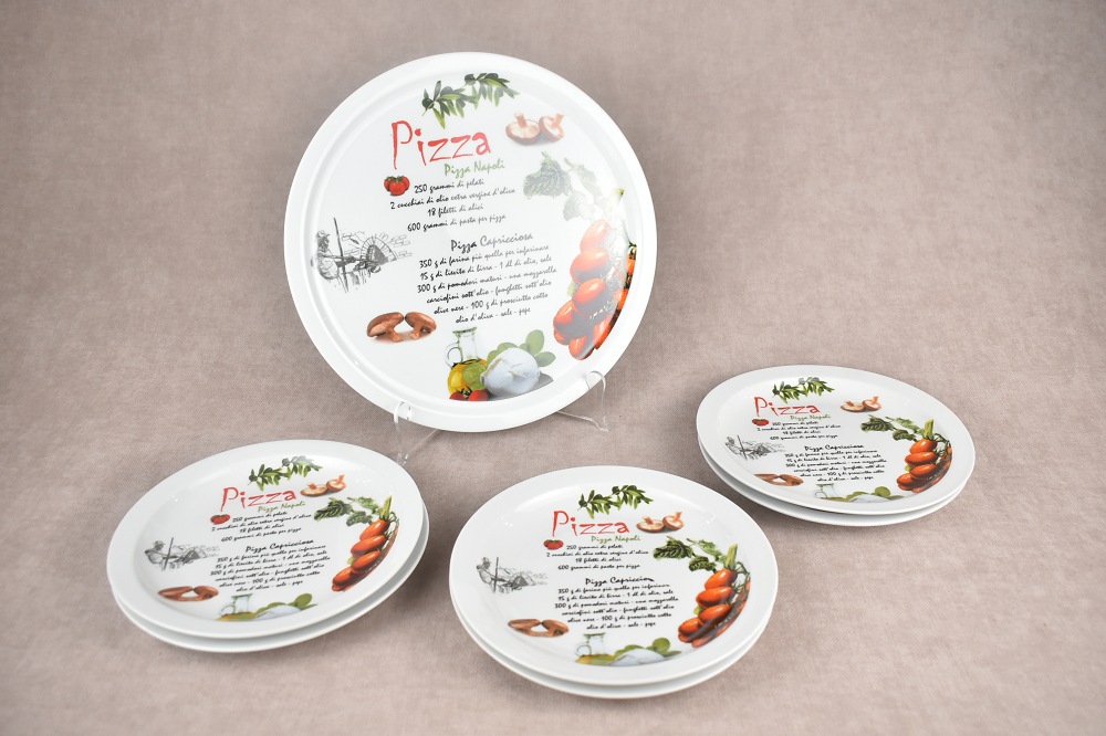 Relaxdays Planches à pizza, lot de 2, bambou, diamètre de 32 cm, plateaux de service pour fromages, ronds, nature - Maison