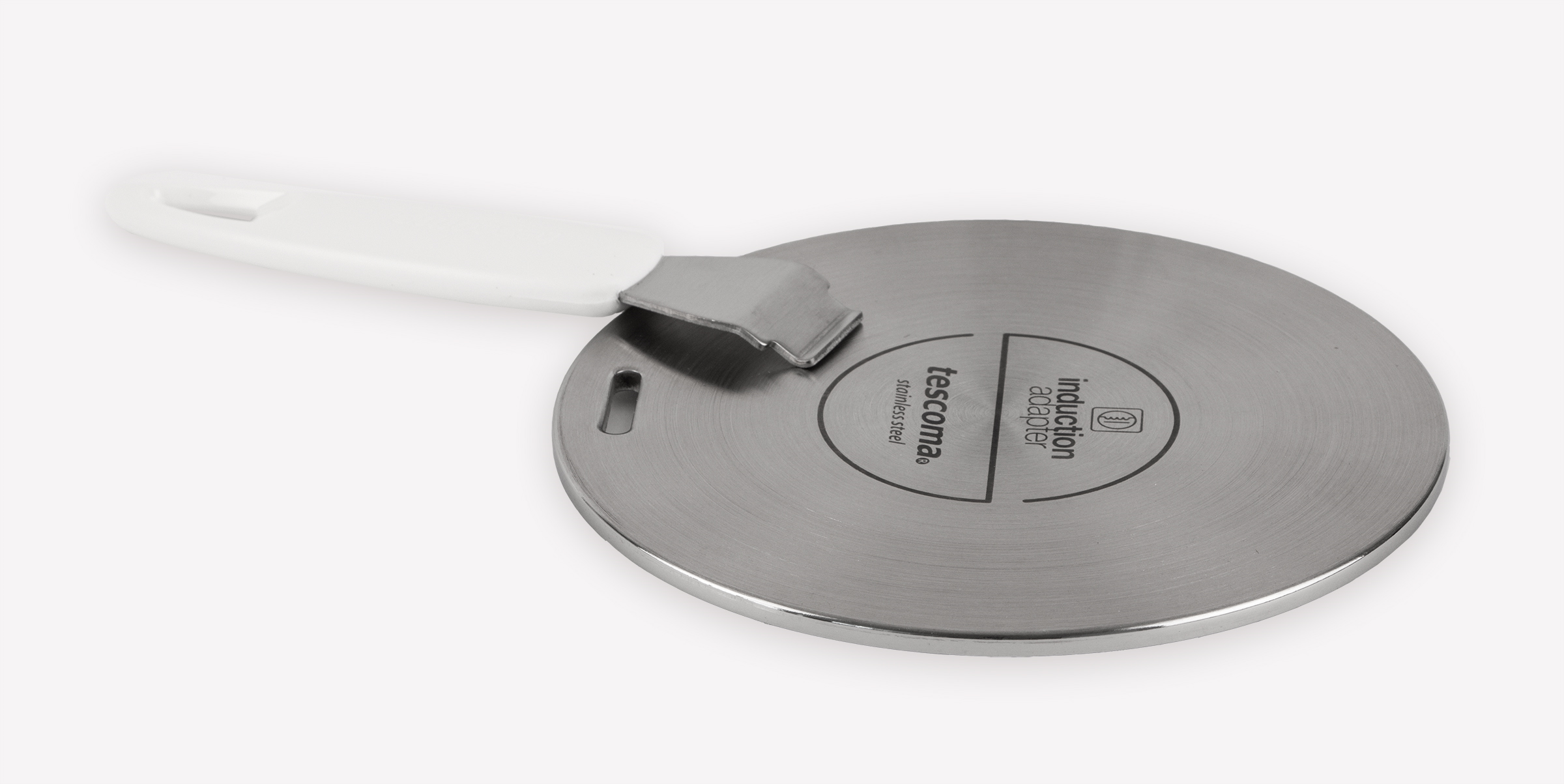 Adaptateur Plaque Induction 14cm - Acier Inox 3 Couches - Poignée Amovible - Pour Ustensiles Non Inductibles