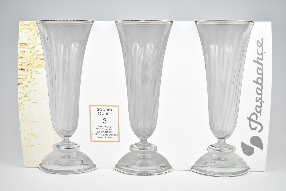 Verres à Pied AMBRE Par Pasabahce - Lot De 6 - Verre Cristal Avec Bordure Dorée Élégante