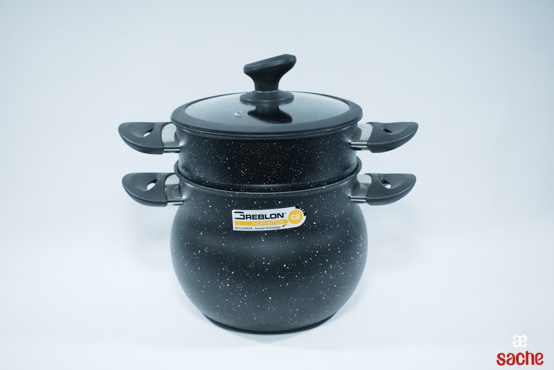 Couscoussier Professionnel 12 Litres - Revêtement Pierre Anti-adhésif - Compatible Tous Feux (gaz, Induction, Etc.)