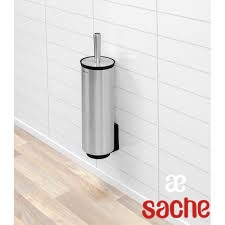 Brosse WC Et Support Brabantia Mindset - Silicone Hygiénique - Manche Acier - Gris Infini - 42 X 11 X 9,6 Cm