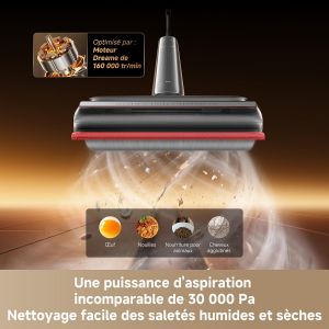 BALAI ASPIRATEUR LAVEUR  DREAME T16 PRO HEAT NOIR
