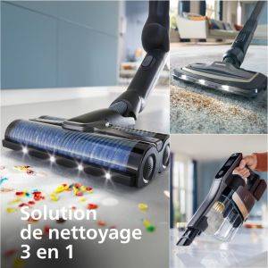 Aspirateur laveur Philips Aspirateur Balai Laveur sans fil AquaTrio XW9463 11 Brosses AquaSpin Haute Vite