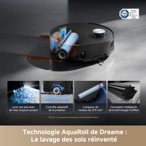 ROBOT ASPIRATEUR DREAME AQUA10 ROLLER COMPLETE NOIR 