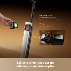 BALAI ASPIRATEUR LAVEUR  DREAME T16 PRO HEAT NOIR