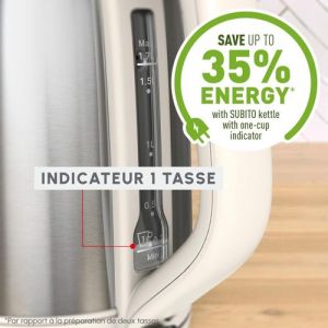 BOUILLOIRE MOULINEX SUBITO PLUS INOX 1.7L