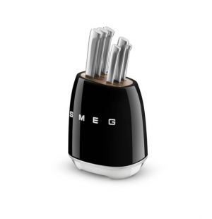 BLOC COUTEAUX SMEG 6PCS NOIR